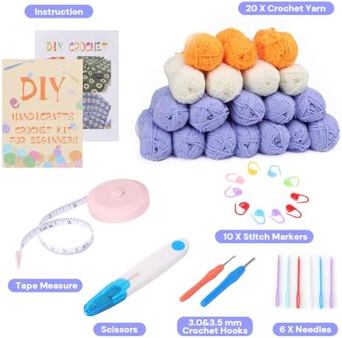 HUYEIOBGD Crochet Daisy Blanket Weaving Set Suitable for Beginners, Basic Crochet Learning kit with Tools and Video tutorials - Image 2
