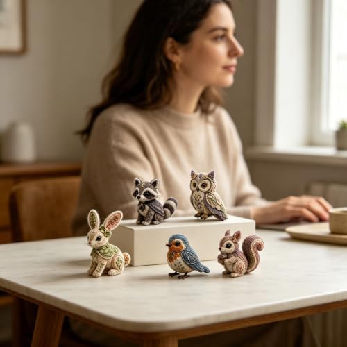 Forest DIY Patchwork Kit, DIY Fabric Animal Craft Kit, Forest Guardians Sewing Kit with Fabric & Accessories, Doll Making Set, Handmade Decor Ornament Gift for Craft Lovers (Squirrel) - Image 3