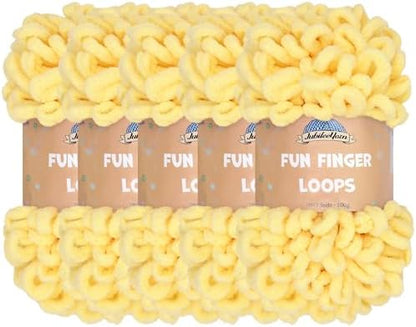 JubileeYarn Fun Finger Loops Yarn - Light Buttercream - 5 Skeins by BambooMN