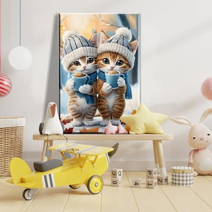 ATDMS Paint by Numbers Kits for Adults, Cats Paint by Number with Frame - Image 3