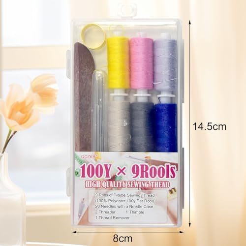 QCZKB Sewing Kit for Adults (40 PCS) -Multicolor Thread, Needles, Thimble & Needle Threader - Emergency Repair and Travel Kits - Sewing Accessories - Image 2