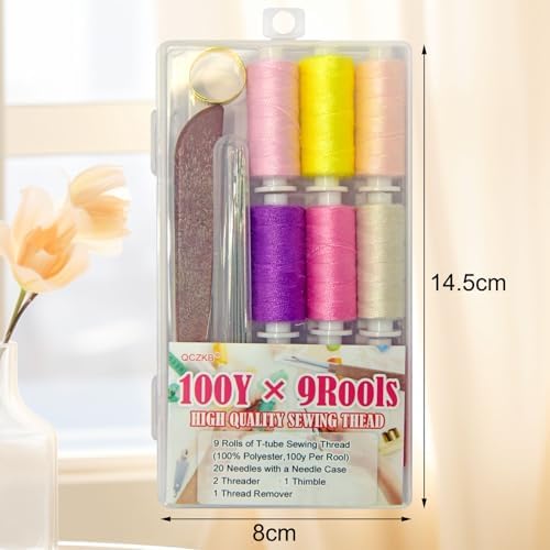 QCZKB Sewing Kit Gifts for Adults Woman Grandma Beginner Traveler, Portable Sewing Supplies Accessories with Sewing Thread, Needles, Tool kit - Image 2
