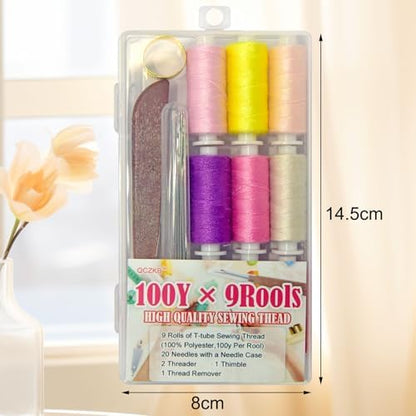 QCZKB Sewing Kit Gifts for Adults Woman Grandma Beginner Traveler, Portable Sewing Supplies Accessories with Sewing Thread, Needles, Tool kit - Image 2