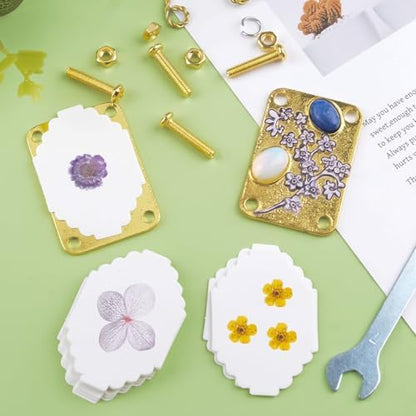 WANDIC 1pc Metal Mini Forget-Me-Not Flower Press, Premium Plant Pressing Tool with 20 Sheets Paper & Wrench for DIY Dried Flower Art Craft - Image 2