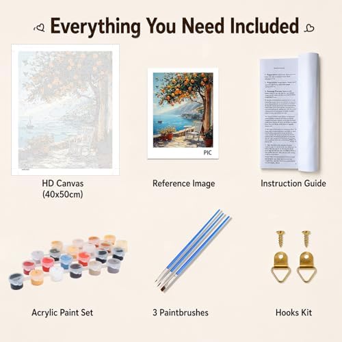 AUKELHJ Paint by Numbers Kit for Adults Beginner, Landscape, 16X20 Inch - Image 6
