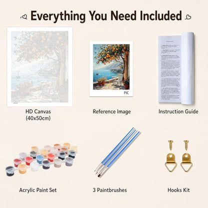 AUKELHJ Paint by Numbers Kit for Adults Beginner, Landscape, 16X20 Inch - Image 6