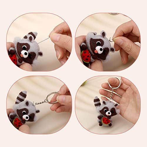 JUPEAN Needle Felting Kits for Beginners Adult Wool Felting kit Raccoon - Image 4
