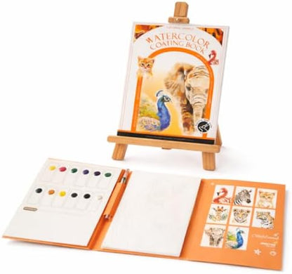 2026 Breathly Stress Relief Watercolor Books Painting Kit, All-in-One DIY Watercolor Art Kit, Paint-with-Water Portable Painting Art Book with 12-Color Pigment Dot Card & Water Brush Pen, Tri-Fold Pocket Painting Set, Relaxing Creative Kit for Beginner... by Unknown