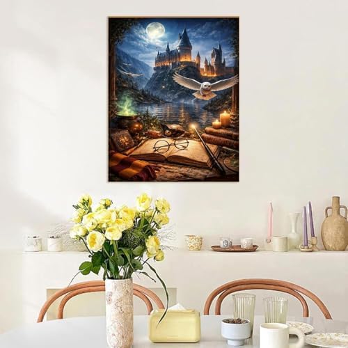 Castle Paint by Numbers Kit for Adults Framed Canvas 12X16in, Frameworkless - Image 6