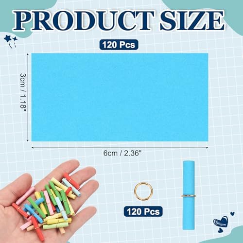 MECCANIXITY 120Pcs Message Paper Scrolls 3x6cm Lucky Wishing Dark Blue - Image 2