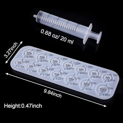 Mudder 2 Pieces Resin Silicone Ring Molds 14 Sizes Ring Circle Jewelry Casting Molds with Syringe in 20 ml for DIY Craft Making - Image 3
