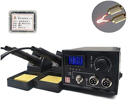 Wood Burning Kit Pyrography Machine 60W 110V Digital Display Wood Burner Craft Tool Set with 20pcs Pyrography Wire Tips & Dual Pens - Image 2