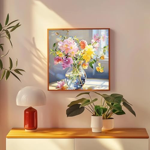 PHANTASYART Flowers Vased Paint by Numbers Kit for Adults 16x16inch - Image 4