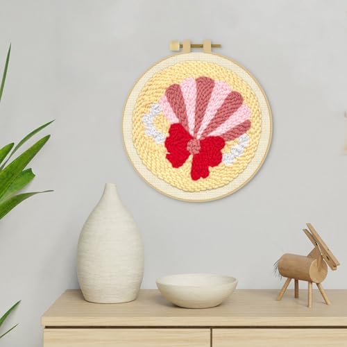 ERKOON Punch Needle Kit Adults Beginners, DIY Easy Sea Animals Embroidery Set for Starter Art Craft, Needling Punch Project with Patterns, Tools, Yarns, Hoop, Instruction (Shell) - Image 7