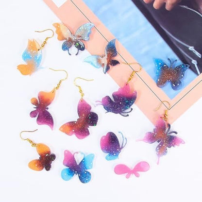4 Piece Resin Earring Molds ， 47 Unique Shapes UV Butterfly Resin Molds with Holes Ideal for DIY Silicone Earrings Necklaces Jewelry and Animal Designs Creative Art Gifts - Image 4