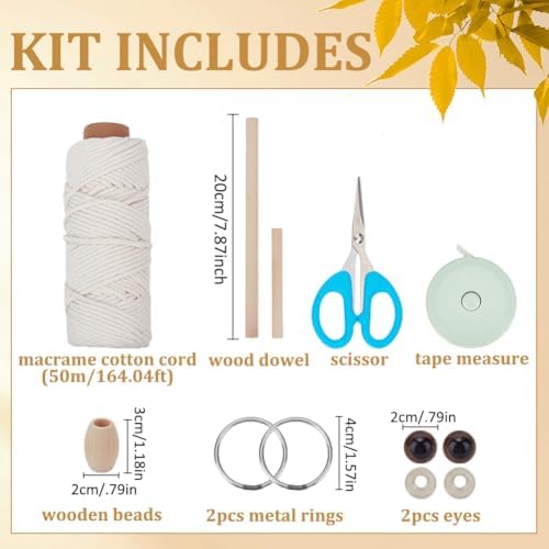 FREEBLOSS Macrame Owl Kit for Beginners Macrame Owl Wall Hanging Tapestry Kit Creative DIY Macrame Owl Boho Macrame Wall Hanging DIY Macrame Kit with Video Tutorial - Image 2