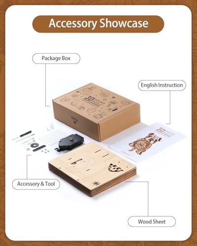 3D Puzzles for Adults-Wooden Bulldog Clock Puzzle DIY Clock Model Kit - Image 2