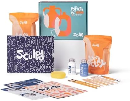 Sculpd Pottery Kit for Adults, Air Dry Clay with Tools, Matte Glaze by Sculpd