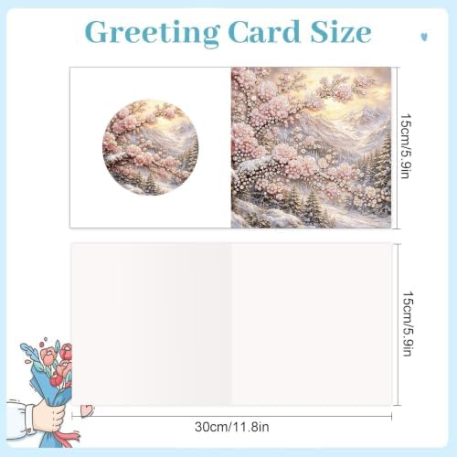 Artiphile DIY Pearl Art Painting Greeting Card Set Crafts Decor 6-Piece Foldable Cards Kit with Envelopes and Tools for Holiday Wishes Adult Crafting Project-Landscape - Image 3
