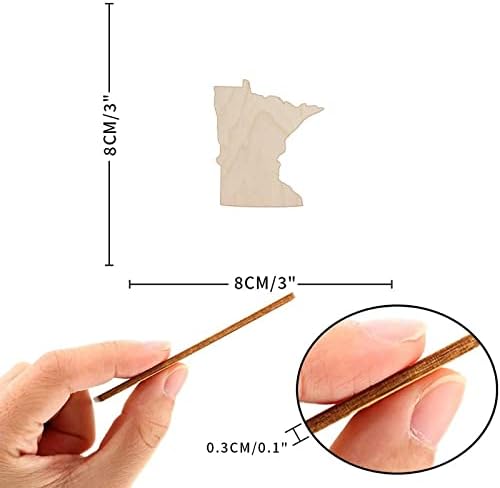 State Map of Minnesota Wood Craft Unfinished Wooden Cutout Art DIY Wood Signs Inspirational Wall Plaque Retro Woodshop Garage Wall Decor for Living Room Bedroom Front Door Office - Image 3