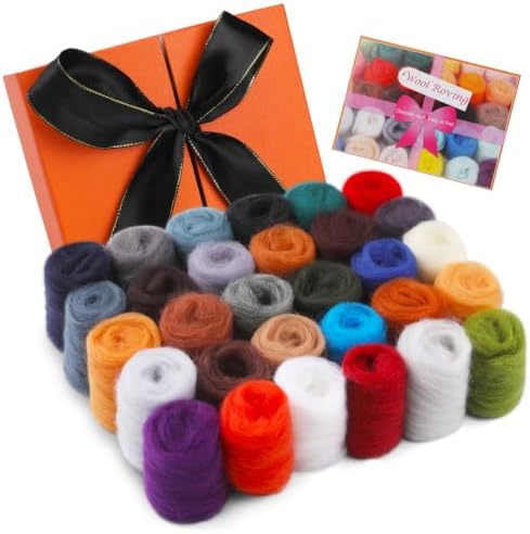 Mayboos 30 Colors Wool Roving for Needle Felting, Needle Felting Wool by Mayboos