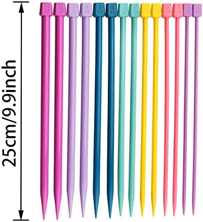 ITROLLE Knitting Needle 14PCS 4mm 5mm 6mm 7mm 8mm 9mm 10mm Colourful Single Pointed Knitting Straight Pins - Image 2