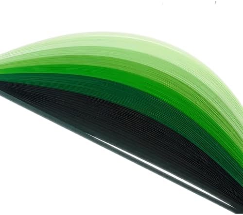 1.5mm Multicolor Quilling Paper Strips Set Quilling Strips 1/16inch-120pc-15.3inch Length-Gradient Paper Strips (Green) - Image 2