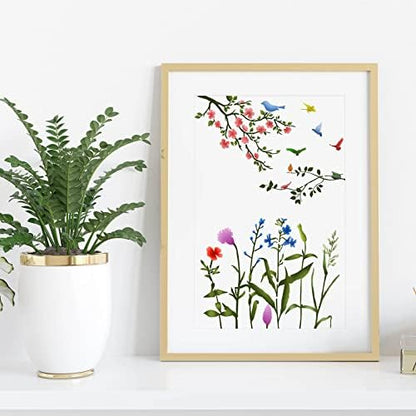 Marspark 20 Pcs Wildflower Stencils, Rectangular Style, 6 x 4.7 Inch - Image 6