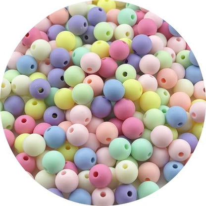 200pcs Acrylic Round Beads for Crafts 10mm Resin Candy Color Spacer Beads with Hole for Jewelry Making Sewing Crafts Decoration Necklaces Bracelets Earrings Supplies(Frosted Mix Colors) by Unknown