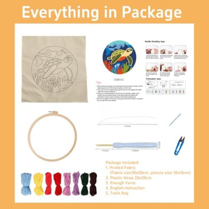 Punch Needle Kits for Beginners Hydrochoerus in Water 20x20cm-2 - Image 2