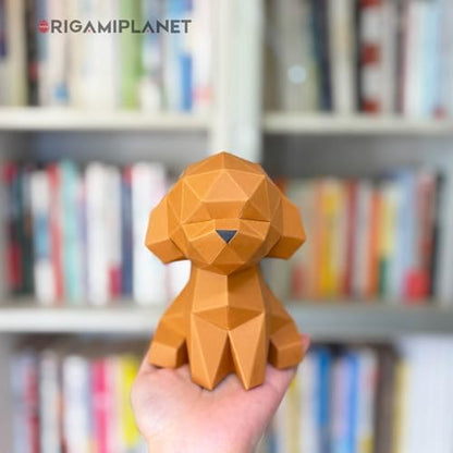 Teddy 3D Origami Paper Craft Kit, Easy DIY Pre-Cut Puppies Paper Sculpture Model for Adults, Cute Animal Handmade Home Decor Papercraft Gift Set for Beginners - Image 2