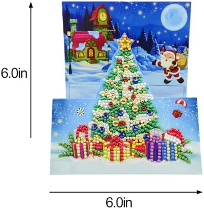 8PCS 3D Christmas DIY Greeting Card Kits with Envelopes Diamond Art Greeting Cards Diamond Art Cards Kits for Adults DIY Crafts Family Friend Gifts - Image 5