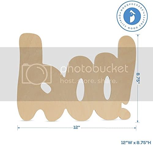 Wood Boo Cutout 12 x 8-3/4 Inch, Pack of 3 Unfinished Wooden Cutouts for Crafting, and DIY Halloween Décor, by Woodpeckers - Image 4