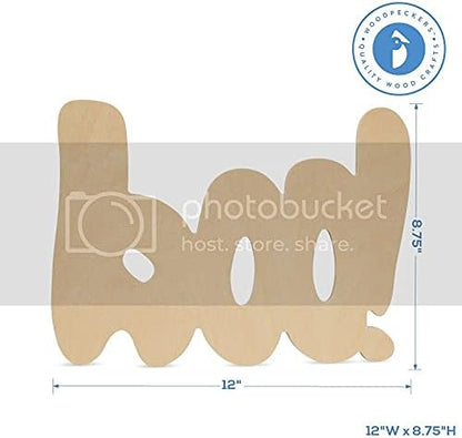 Wood Boo Cutout 12 x 8-3/4 Inch, Pack of 3 Unfinished Wooden Cutouts for Crafting, and DIY Halloween Décor, by Woodpeckers - Image 4