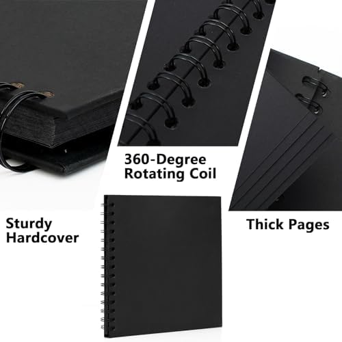 DIY Scrapbook Photo Album,40 Pages,8x8 Inch,Black - Image 3