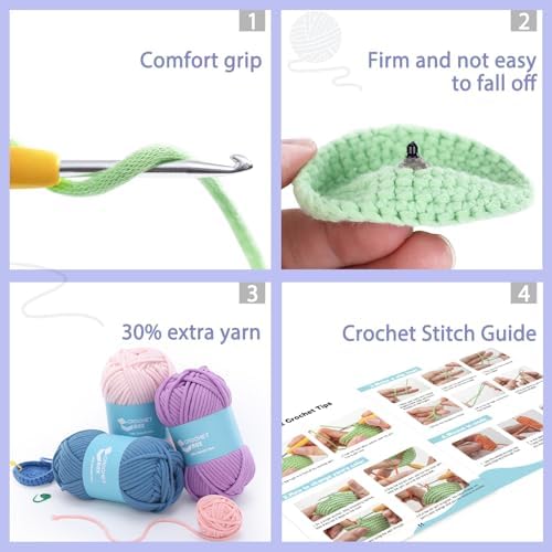 Crochet Kit for Beginners: Elephant Crochet Kit for Adults, Include Easy to Use Yarn, Step-by-Step Video, Patterns, Learn to Crochet, Thanksgiving, Christmas, Birthday Gift - Image 5
