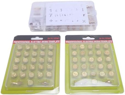 plplaaoo Wood Burning Tip Set 110PCS Brass Alphabet Number Stencils Kit for DIY Wood Leather Burning Crafts Tool Adults Beginners Storage Box Included by plplaaoo