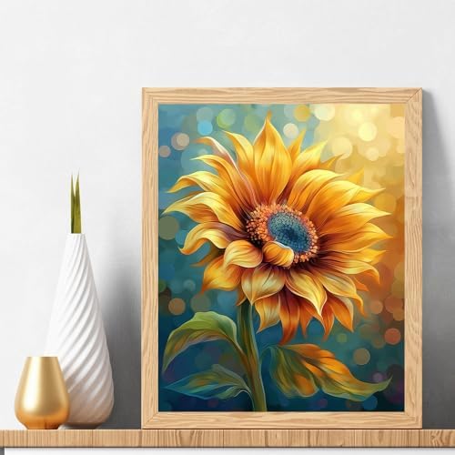 Natuyalo Paint by Numbers Kit for Adults - Sunflower DIY Adult Paint by Number Kits Flowers Acrylic Canvas Painting for Adults Beginners Art Crafts Without Frame, 16x20 Inch - Image 2