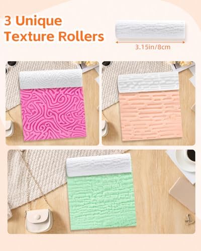 UCEC Texture Roller for Clay, Polymer Clay Ball Roller Earrings DIY Craft - Image 2