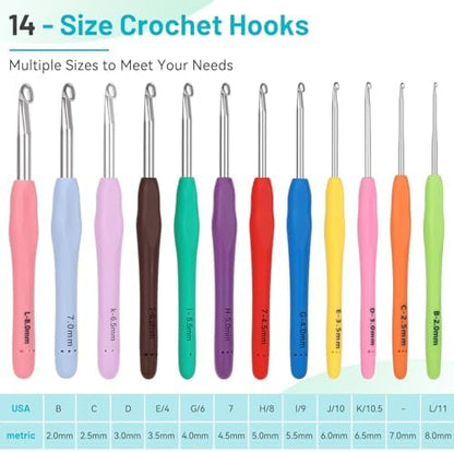 Coopay Crochet Hooks Set with Case, 12 Size Crochet Needles for Crocheting - Image 6