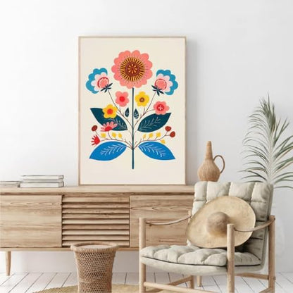 Clendo 6 Pack DIY Paint by Numbers Kit for Adults Beginner, Flower Adult Paint by Number Kits on Canvas Without Frame, Easy Floral Acrylic Oil Art and Crafts Kits Perfect for Home Decor 8x12 Inch - Image 6