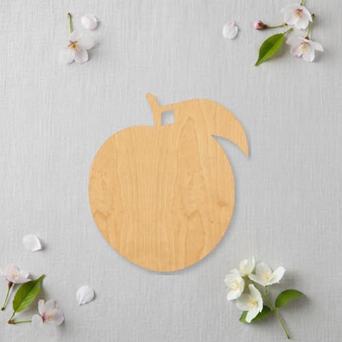 Unfinished Peach Outline Wood Cutout Craft Blank, Unfinished Baltic Birch DIY Shape for Crafts and Decor - 8 Inch, 1/4 Inch Thick - Image 5