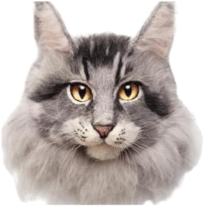 MeowPick Needle Felting Kit with Cat Head Mold, Animals Needle Felting Set, DIY Wool Felt Materials Set with Felting Tool and Instruction for Quick Needle Felting Craft (Maine Coon) - Image 2