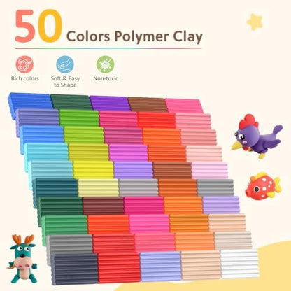 Polymer Clay Kit 50 Colors, Oven Bake Clay for Kids & Artists - Image 4