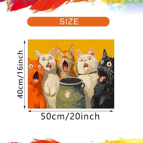 DYAIANGMU Cat Paint by Numbers Kit for Adults Beginners 19.6X15.7 inch - Image 2