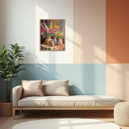 Banket Paint by Numbers Kit for Adults Beginner Flower DIY Oil Painting Kits for Adults Bottle Flowers Easy Adult Paint by Number Kits on Canvas Color by Numbers for Gifts Home Wall Decor 16x20 Inch - Image 5