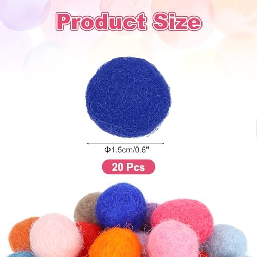 PATIKIL Wool Felt Balls Beads Wool Felting Pom 1.5cm 15mm Dark Blue for Home Decor DIY Crafts Handcrafts Project Pack of 20 - Image 2