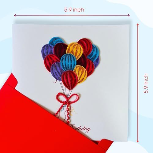 Quilling Cards, handmade card, quilled cards with Dedicated Paper, quilling birthday cards for women or all occasions: Mother's day, Greeting card, Birthday... daisy bouquet (Flowers with dragonfly) (Flying heart) - Image 7