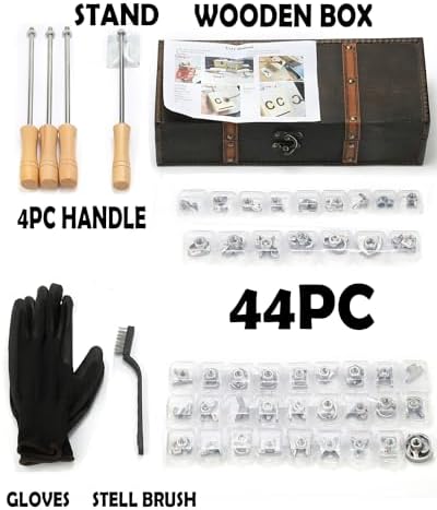 44pc 1" Branding Iron Letter/Number/Symbol Kit for Wood Leather Hats - Image 2