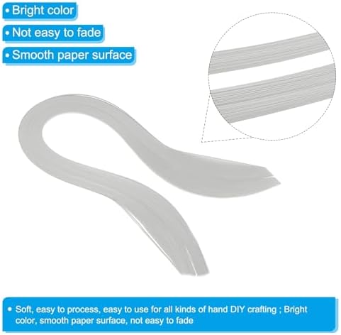 PATIKIL Quilling Strips Paper 600pcs 1.5mm 39cm Origami Paper Quilling Kits for Art DIY Hand Craft Christmas, Light Grey - Image 3